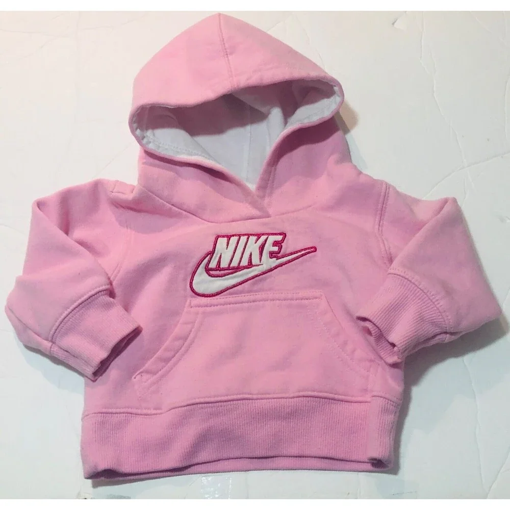 Nike Baby Girl Kids Hoodie Pullover Jacket Pink Sz 12 Months - Picture 1 of 8